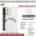 SPARX EDGE 20 pro full Back 360 Protection skin wrap with sides and camera protection premium quality full cover wrap sheet for sparx edge 20 pro. 
