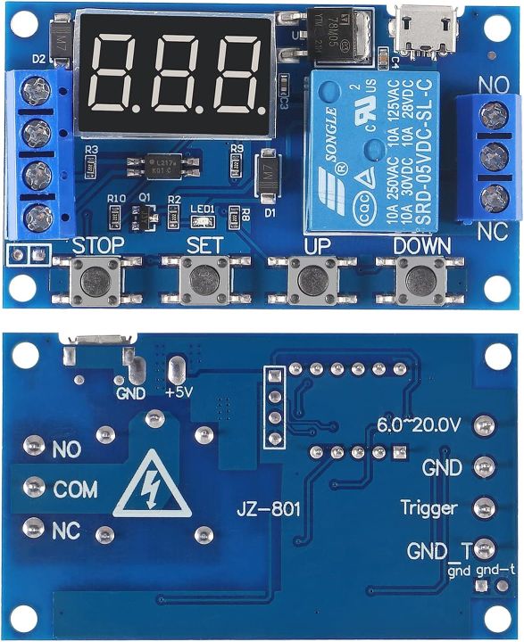 ADVANCED%E2%84%A2%20Timer%20Module%20Trigger%20Cycle%20Timer%20Circuit%20Timing%20Switch%20Turn%20On/Off%20Relay%20Board%20Module%206%E2%80%9130V%20Micro%20USB%205V%20JZ%E2%80%91801%20with%20LED%20Display%20For%20Egg%20/%20EGGS%20Incubator%20-%20Image%202