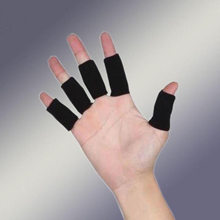 10 PCs Elastic Finger Sleeves Sport Support Brace Thumb Protector For Basketball - intl