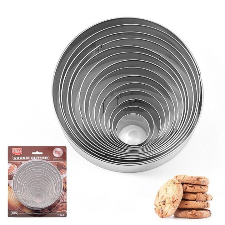 Round Cookie Cutter Set Stainless Steel 14Pcs