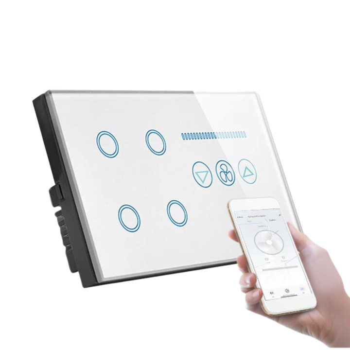 Smart switch board WIFI Tuya Smart Life Mobile application. 4 gang switch and smart Fan dimmer Alexa Controlled smart light switch for smart home automation electrical fitting