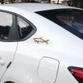 3d Metal Car Styling Sticker Hollow Fish Shark Emblem Motorcycle Automobiles Fuel Badge Trunk Computer Decals Accessori T1i6. 