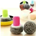 Special Discount Kitchen Stainless Steel Wire Ball With Long Handle Dishwashing Brush Cleaning Pot Ball Brush Home Kitchen Accessories Tools. 