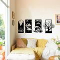 ZF Four Elements Wooden Wall Art, Rectangle Four Element Nature Living Room Art. 