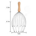 24 Fingers Head Massager Scalp Scratcher for Human or Pet Head Massage, Head Relaxing,Wood Handle for Comfortable Temple Massage. 