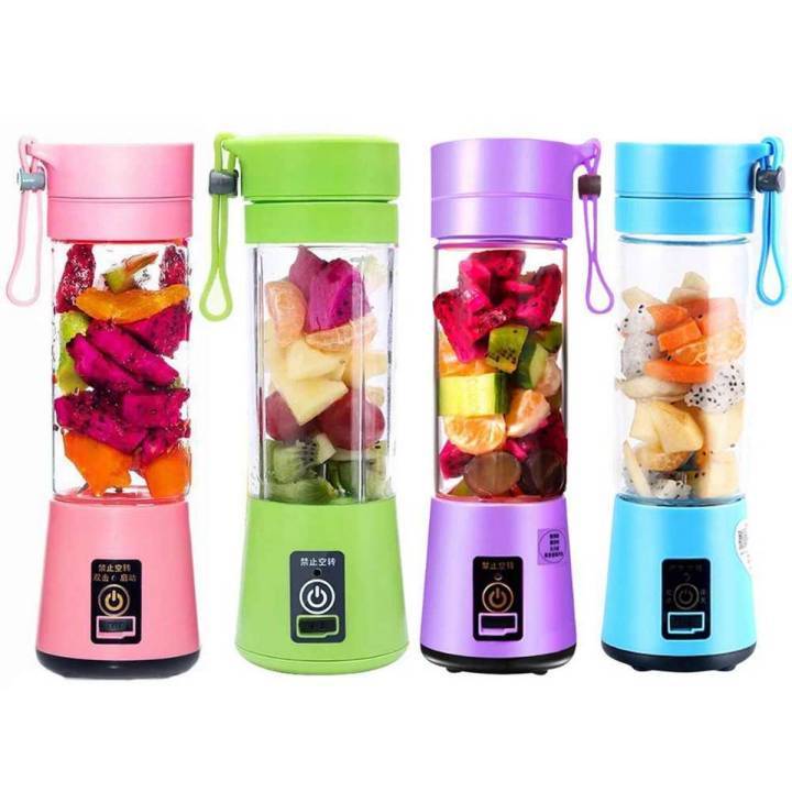 USB Rechargeable Juicer Blender 6 Blades 380ml  Portable Electric Smoothie Maker Cup  Mini Personal Size Juicer Bottle for Fruits, Shakes, Protein Drinks & Smoothies  Travel-Friendly USB Blender Machine for Kitchen & Outdoor Use