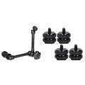 1 Pcs Magic Arm 11 Inch Articulating Arm Magic Friction & 4 Pcs 1/4 Inch Tripod Screw Flash Shoe Mount. 