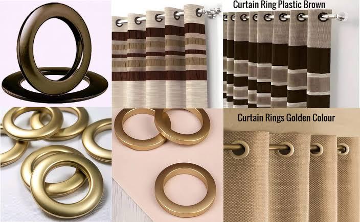 Pack of 10 Brown PVC Plastic Curtain Round Rings with washers Curtains Hole Ring