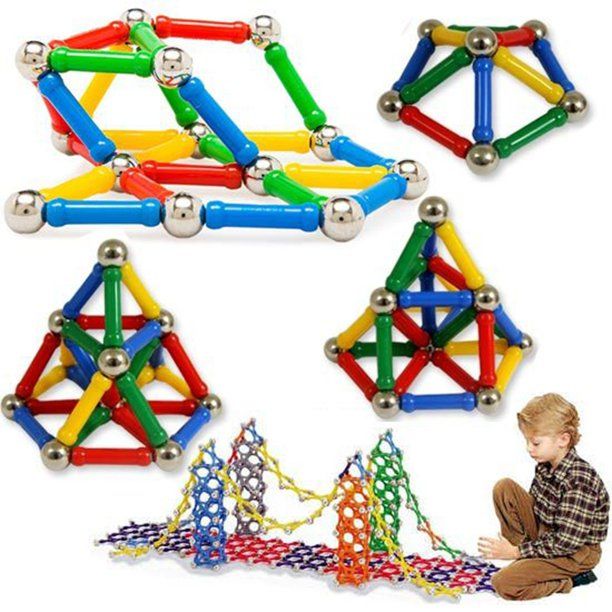 Magnastix Magnet Toy 157 PCS Magnets Kid learning  Educational Toys Primary Schools Colorful toy Homeschooling Magnets Balls & Sticks Constructive toy Learning & Education