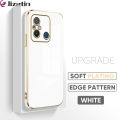 Jizetin for Redmi 11A / Redmi 12C Back Cover Pure Color Luxury 6D Plating Case Side Pattern Soft Silicone Square Mobile Phone Cases. 