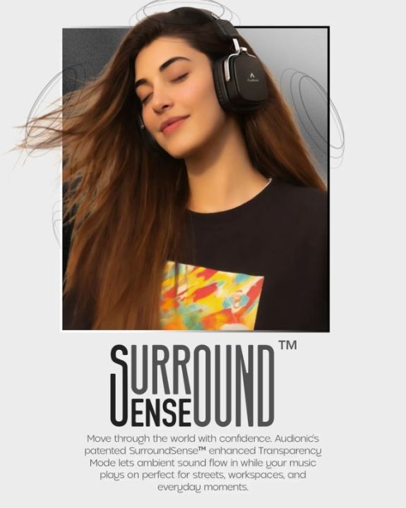 Audionic Hammer 110 Ultra Wireless Headphones with Bluetooth 5.4 Noise ...