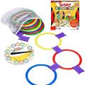 GLOBALSTAR- Hopscotch Ring Game-13 Multi-Colored Plastic Rings and 16 Connectors for Indoor or Outdoor Use-Fun Creative Play Set for Girls and Boys. 