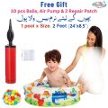 INTEX Sunset Glow Baby Pool (2ft ,3ft, 4ft, 5ft, 5.5ft, 6ft) | With Air Pump, 10pcs Balls & 2 Repair Patch | Bath Tub For Kids - Swimming Pool For Kids - Inflatable Kids Bath Tub For Children  -  Swimming Pool for Family - Baby Tub - Kids Bath - ToyzRusPk. 