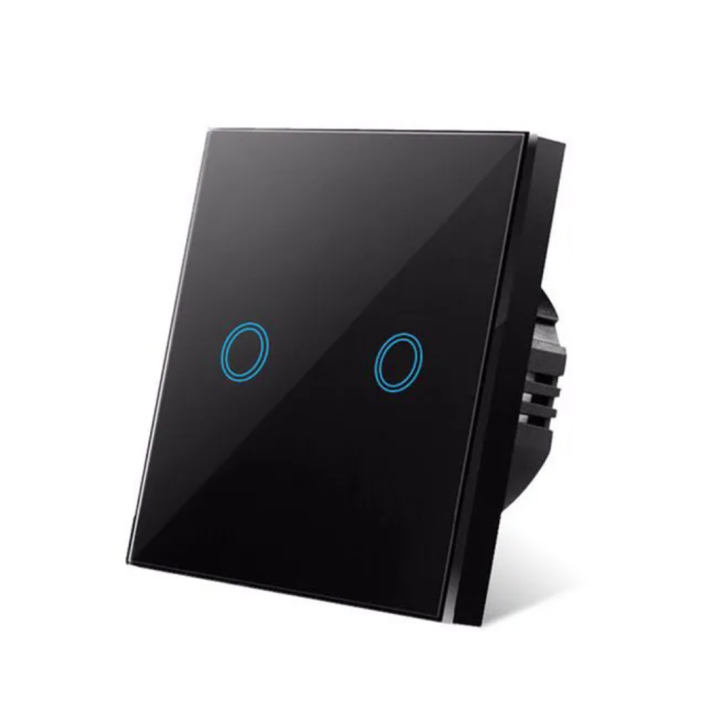 Touch Switch EU LED Crystal Glass Panel Wall Lamp Light Switch 2 Gang AC100-240V LED Sensor Switches