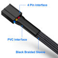 PWM Fan Hub Splitter, 4 Pin Black Sleeved 5 Way PC CPU Cooling Case Fan Extension Splitter Adapter Cable 40cm/15.7Inch. 