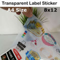 Transparent Label Stickers Personalized Name Custom Stickers |Transparent Stickers| Transparent Print With Your Small business Logo And Label | A4 Size Transparent Sheet| Transparent Product Label | Transparent Stickers Print | Custom Transparent. 