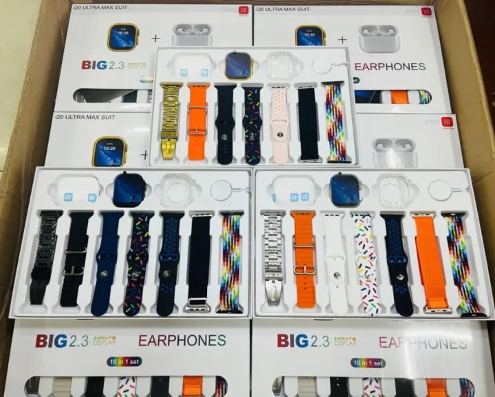 Babe%20-Smart%20Watch-%20i20%20Ultra%20Max%20SUIT%202.3-Inch%20Large%2010%20in%201%20Set%20(Smartwatch%20with%20TWS%20Earphone%20Wireless)%207%20Straps%202.3%E2%80%B3Ultra%20Smart%20Watch%2049mm-Smart%20Watch%20with%20Airpods%20Pro-Transparent%20Screen%20Guard%20Watch%20with%20Seven%20Decorated%20Straps%20Waterproof%20Men%20And%20Women%20-%20Image%203