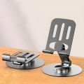 Adjustable Mobile Phone Stand with Microphone Holder for Table Desk Bed Black. 
