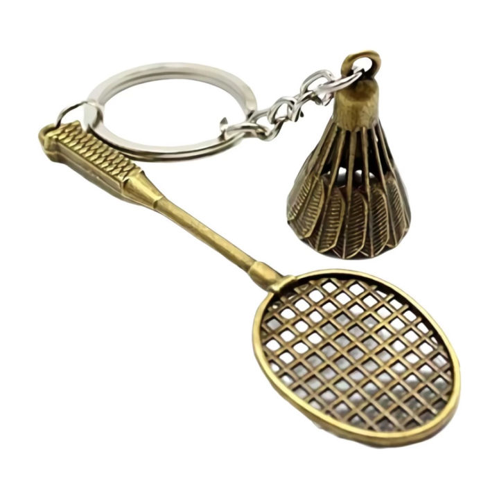 Badminton Racket & Shuttlecock Key chain for Unisex , Sporty Key chain