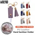 30ML Leather Hand Sanitizer Keychain Holder Travel Bottle Hand Sanitiser Case Refillable Container Flip with Tassel. 