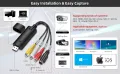 USB 2.0 Easycap DC60-008 Tv DVD VHS Video Adapter Capture Card Audio Av Capture Support Windows Xp/7/Vista 32 Win 10- Video and Audio Capturing Device Directly from TV - EasyCAP USB 2.0 Cable Adapter Audio Video Grabber Capture Card Windows 7 8 10 11. 