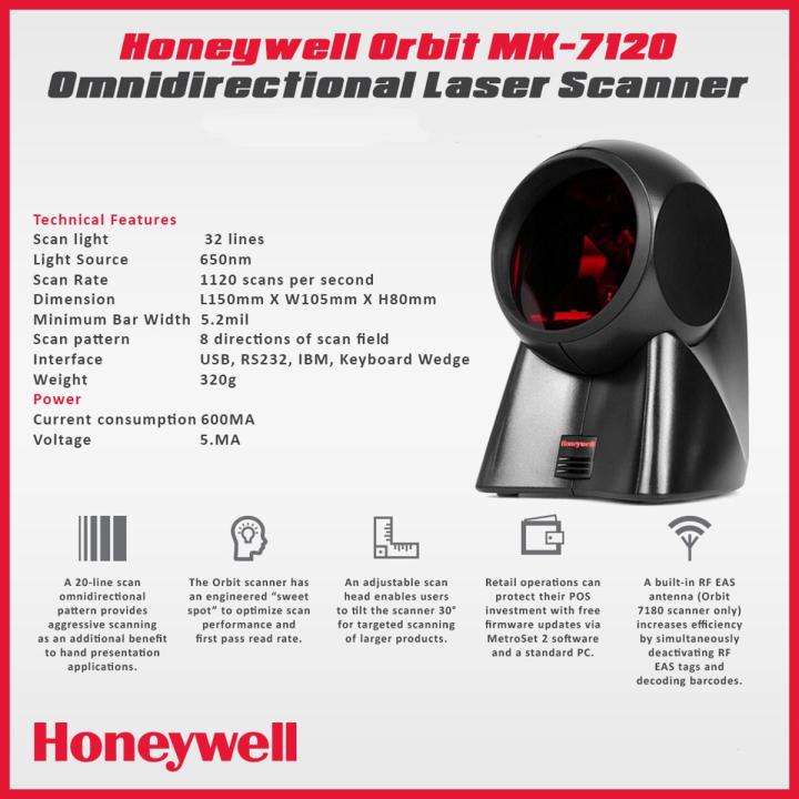 Honeywell Orbit MK7120-31A38 Omnidirectional Barcode Laser Scanner