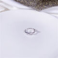 S925 Silver Small Fresh Leaf Open Ring Korean New Simple Literary Flower Vine Shaped Open Ring Female. 