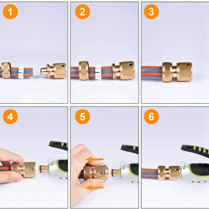 8 Pieces Garden Hose Tap Connector 1/2 Inch and 3/4 Inch Size 2-In-1 and 1/2 Inch Hose Pipe Quick Connector