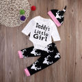 Romper And Pajama With Cap Daddy,s Little Girls printed For Baby Girls Full Sleeves Tee Top's Clothes Sets Dresses Outfit. 