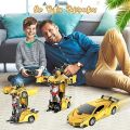 Transformation Car Toy Lamborghini Car Robot for Kids, RC Car One Button Transforms into Robot, Remote Control Transforming Robot for boy girl kids. 