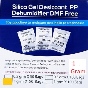Silica Gel 1 grm X 50 bags - SilicaGel - Dehumidifier - DMF Free - PP - Moisture Control - Humidity Absorber