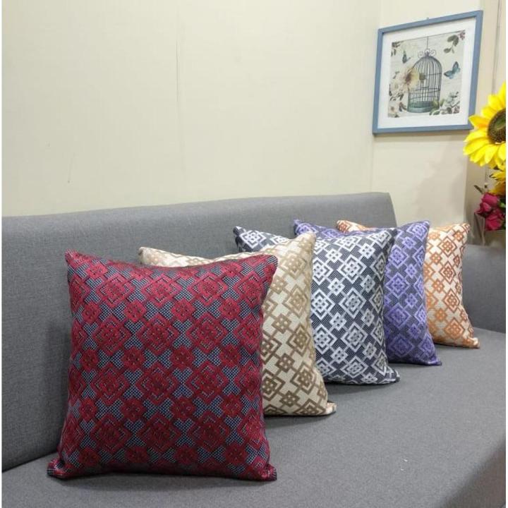 CH Shiny Classic Embroidery Cotton Cushion WithOut Filling ( 16 x 16 Inches)