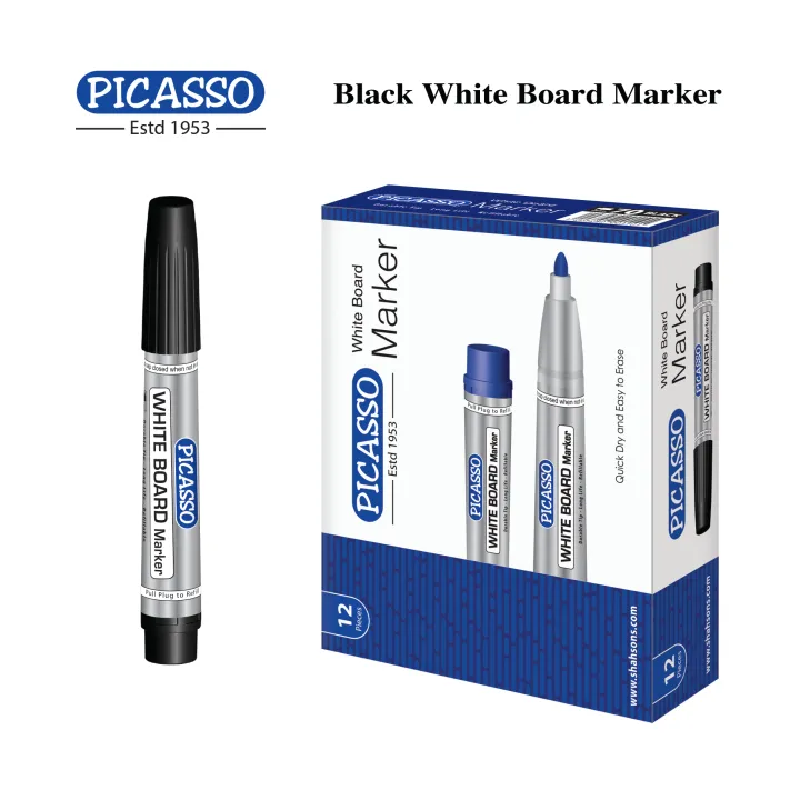 Picasso%20High%20Quality%20White%20Board%20Marker%2012%20Pcs%20in%20Cardboard%20Box%20-%20Available%20in%204%20Ink%20Colours%20Blue,%20Black%20Red%20and%20Green%20-%20Image%203