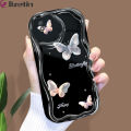 Jizetin for Redmi 9A Back Cover Luck Butterfly Bow Cream Wavy Edge Soft Silicone Phone Case. 