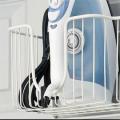 Luxury Wall Mount Ironing Board Holder with Large Storage Basket - Holds Iron, Board, Spray Bottles, Starch, Fabric Refresher for Laundry Rooms - White. 