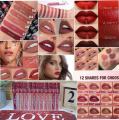 Miss Beauty  Pack Of 12 matte Lipstick Lip Tint Longlasting For Girls and For Womens 5576. 