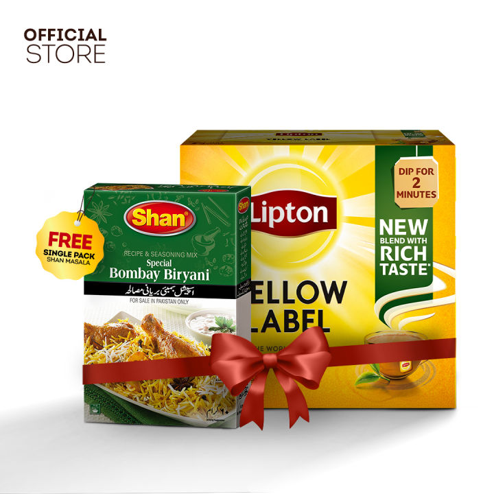 Single Pack Shan Bombay Biryani Masala with Lipton Tea Bags 100s