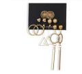 6 pair set Earings Stud & Drop Fashion Geometric Gold Color Set For Women Girls Metal  Earring  Jewelry. 