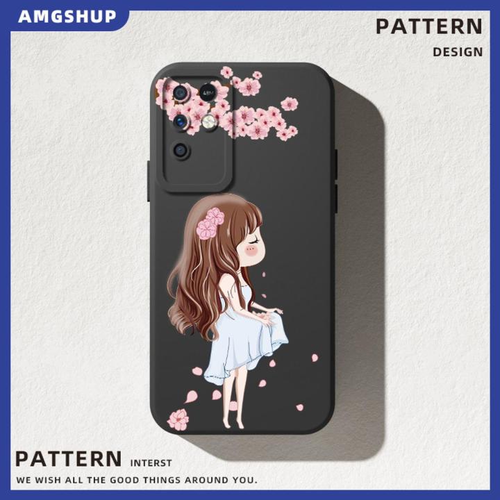 New Design Lovely Cartoon Girl &Flower Logo Cute Camera Lens Protection Phone Case Cover Casing  For Infinix Note 10 Aesthetic Cantik Anime With Camera Cover Pattern Anti Shock Full Protection Mobile Phone Back Cover Mobile Phone Back Cover