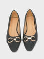 Unze London Women's "BOZICA" Decorated Casual Pumps For Women - Ballerinas For Women. 