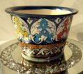 Blue Pottery Plant Pot Handmade/ Hand painted, Height: 3.5 Inches. 