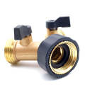 Garden Hose Splitter Hose Distributor 2 Way Heavy Duty Brass Connector Tap Splitter Y Splitter 2 Valves with 2 Extra Rubber Washer. 