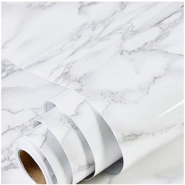 Modern Waterproof Vinyl Self adhesive Wallpaper Marble Contact Paper Kitchen Cupboard Shelf Drawer Liner Wall Sticker 60cm x 2 Meter