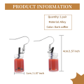 (GGBR) Funny Lemon Tea Pearl Milk Tea Earrings Bubble Tea Funny Dangle Earrings for Women ,Pink. 