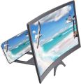 L6 12 inch Curved Phone Screen Amplifier HD 3D Video Mobile Phone Magnifying Glass Stand Bracket Foldable Phone Holder Projector. 