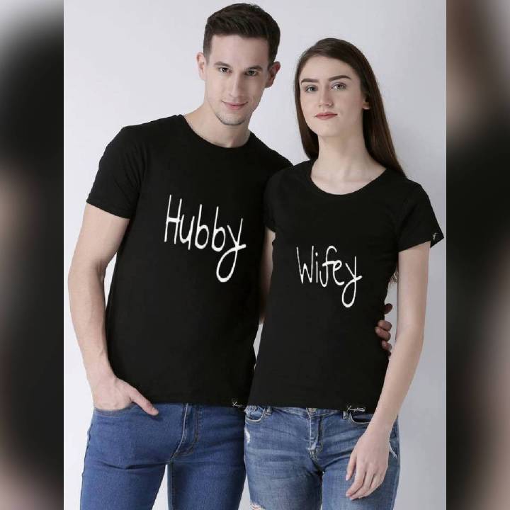 Hubby Wifey Matching T-Shirts For Couple