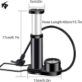 Bicycle Pump Mini Bike Foot Pressure Air Pump with Pressure Gauge for Bicycle Pump for Bike/Ball/MTB/Motorcycle mini bicycle tire inflator pump. 