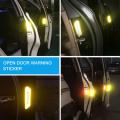 Pack Of 4 - Safety Warning Mark Car Reflective Tape Door Open Signal Stickers For Bikes And Cars. 