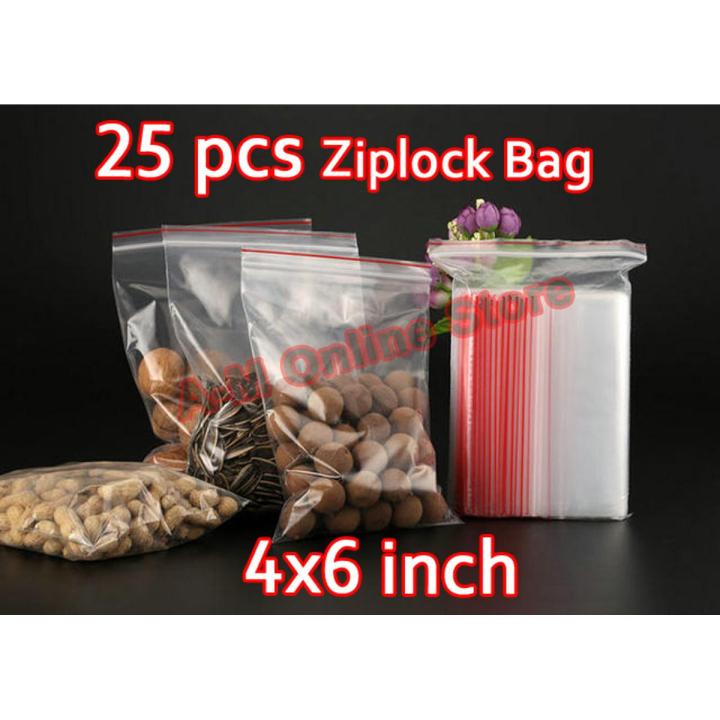 Pack of 25 pcs 4x6 inch size Zip lock/Slider Pouches, Air Tight Ziplock Bag For Storage Meat chicken fruits vegetable, Freezer REUSABLE Zipper Bags, Zipper bags Large, Specially for Frozen Food storing