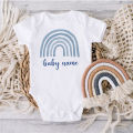 Personalised Rainbow Baby Girl Boy Bodysuit New Baby Gift Custom Baby Name Jumpsuit Toddler Playsuit Clothes Infant Shower Gifts. 